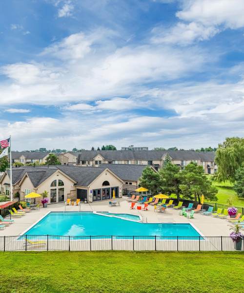 Swimming pool at Lakeside Terraces in Sterling Heights, Michigan