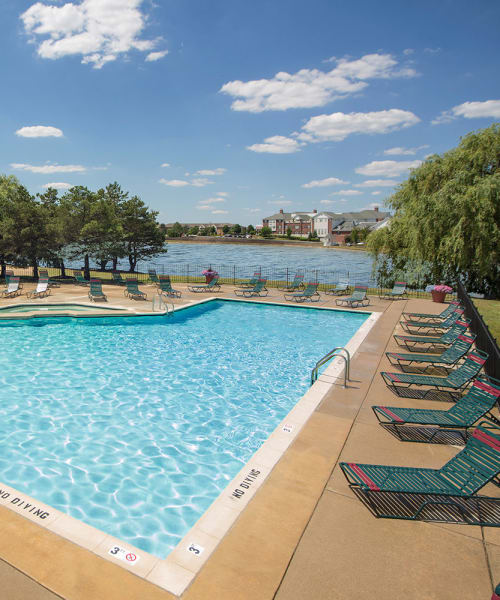 Lakeside swimming pool at Lakeside Terraces in Sterling Heights, Michigan